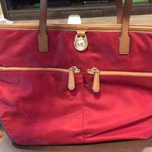 NEW! Michael Kors red nylon medium tote